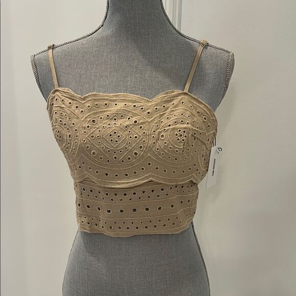 Jason Wu Tops - Jason Wu Tan Crop Embellished Camisole